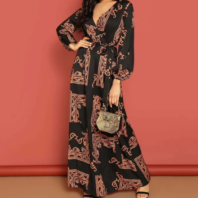 Bohemian Printed Maxi Dress J5795