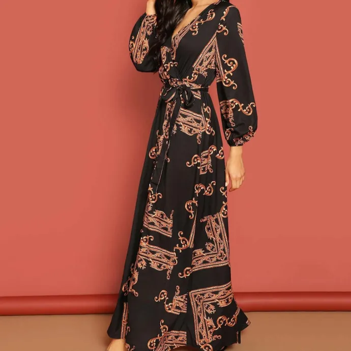 Bohemian Printed Maxi Dress J5795