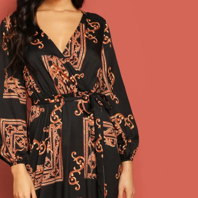 Bohemian Printed Maxi Dress J5795