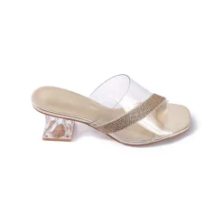 Diamante Clear Box Heel Sandal BB 02