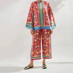 Elegant Abstract Floral Print Matching Co-Ord Set J5939