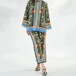 Elegant Abstract Floral Print Matching Co-Ord Set J5939