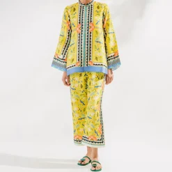 Elegant Abstract Floral Print Matching Co-Ord Set J5939