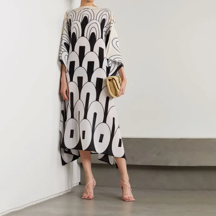 Geometric Boat Neck Printed Kaftan KAF0034
