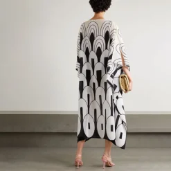 Geometric Boat Neck Printed Kaftan KAF0034