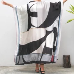 Geometric Digital Printed Long Casual Wear Kaftan KAF0080