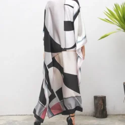 Geometric Digital Printed Long Casual Wear Kaftan KAF0080