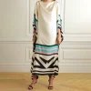 Geometric Print Boat neck Kaftan KAF002