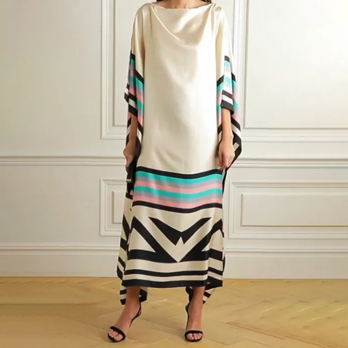 Geometric Print Boat neck Kaftan KAF002