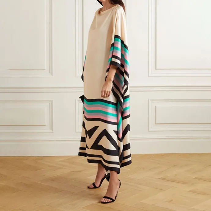 Geometric Print Boat neck Kaftan KAF002