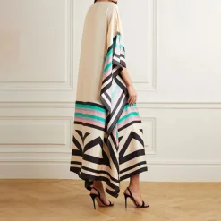 Geometric Print Boat neck Kaftan KAF002