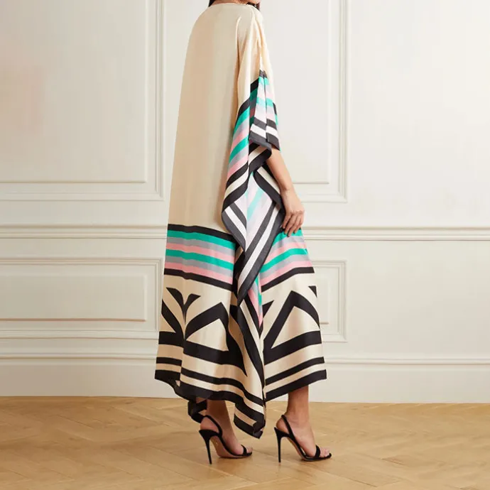Geometric Print Boat neck Kaftan KAF002