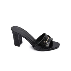 Glitter Block Heel Mule MS 201