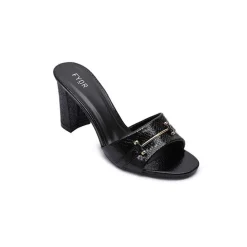 Glitter Block Heel Mule MS 201