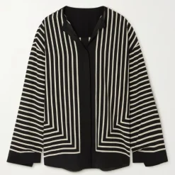 Graphic Stripe Pantsuit Monochrome Co-Ord Set CORD0014