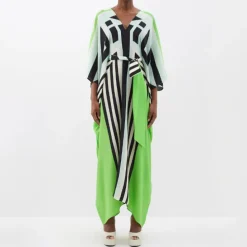 Green Enigma Belt Style Full Kaftan J5896