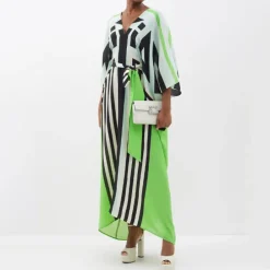 Green Enigma Belt Style Full Kaftan J5896