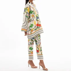 Lush Tropical Colorful Nature Inspired Tunic & Pant Set For Women J5945