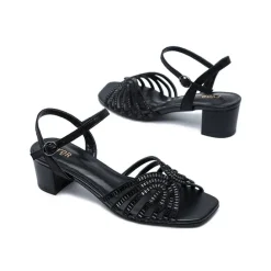 Metallic Strappy Block Heel HL 169