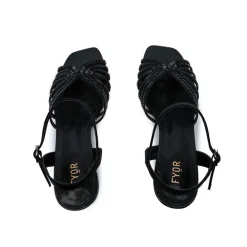 Metallic Strappy Block Heel HL 169