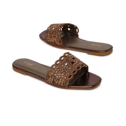 Mirror Cut Embellished Slide Sandal MY 319
