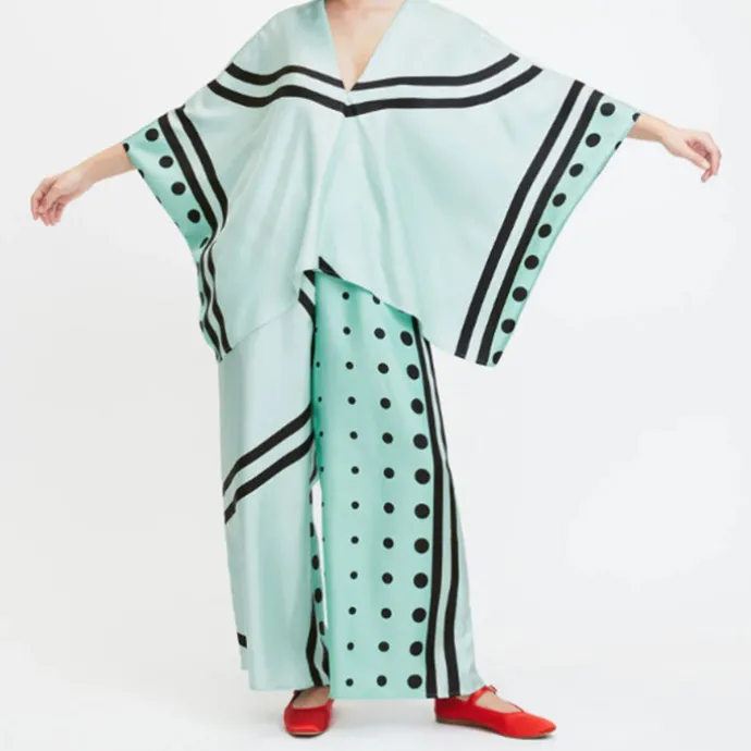 Printed Two Pcs Coord Set Top Pant Dress CORD0012