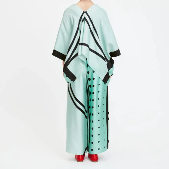Printed Two Pcs Coord Set Top Pant Dress CORD0012