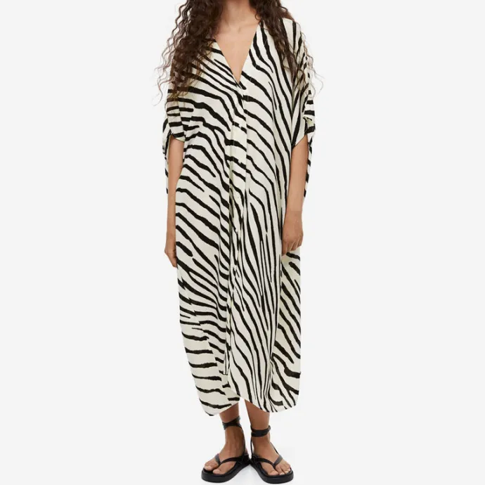 Safari Sizzle Zebra Print Women's Kaftan J5871