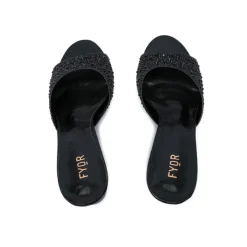 Shiny upper Embellished Mule HL 180