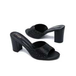 Shiny upper Embellished Mule HL 180