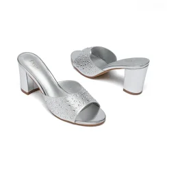 Shiny upper Embellished Mule HL 180