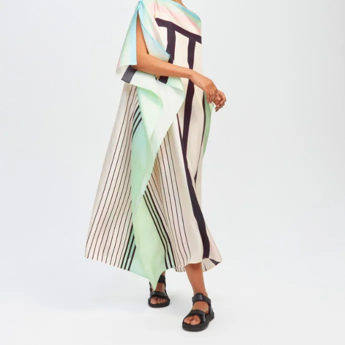 Silken Angles Premium Geometric Kaftan KAF0061