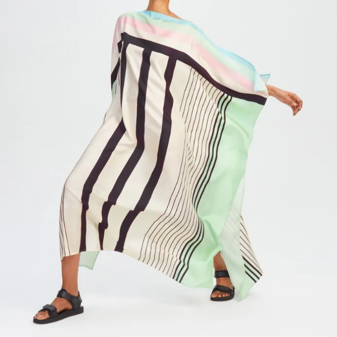 Silken Angles Premium Geometric Kaftan KAF0061