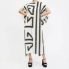 Sleek Safari Black & White Womens Kaftan KAF0041