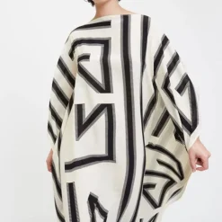 Sleek Safari Black & White Womens Kaftan KAF0041