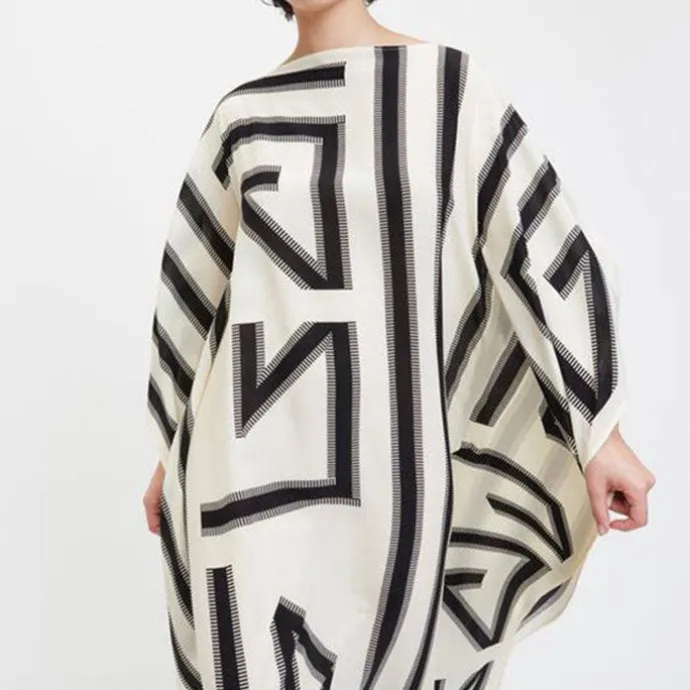 Sleek Safari Black & White Womens Kaftan KAF0041