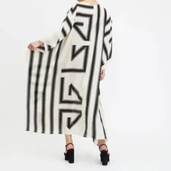 Sleek Safari Black & White Womens Kaftan KAF0041