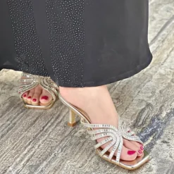 Square Diamante Heeled Sandal HL 170