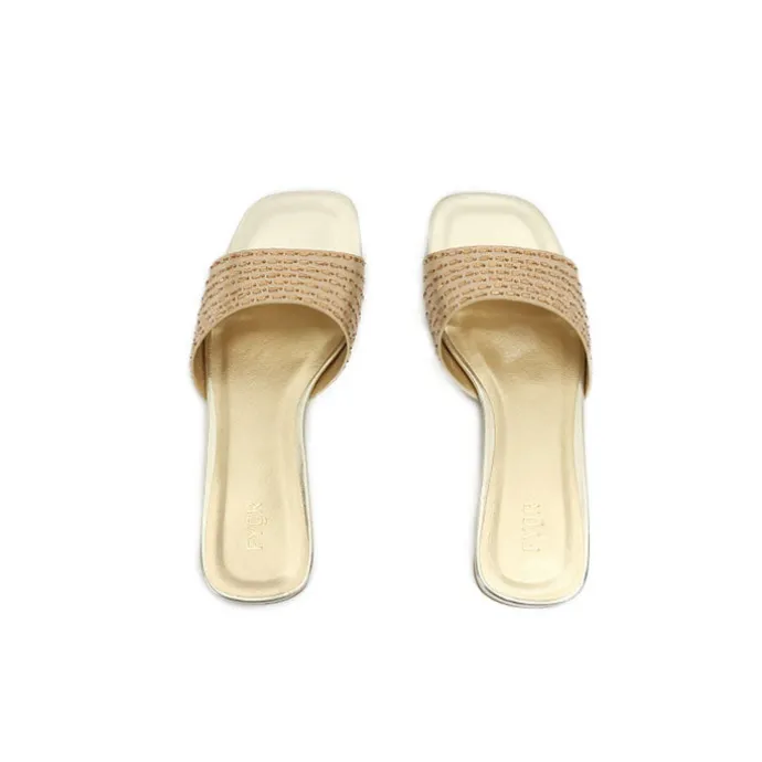 Square Diamante Slip-On Sandal HL 171