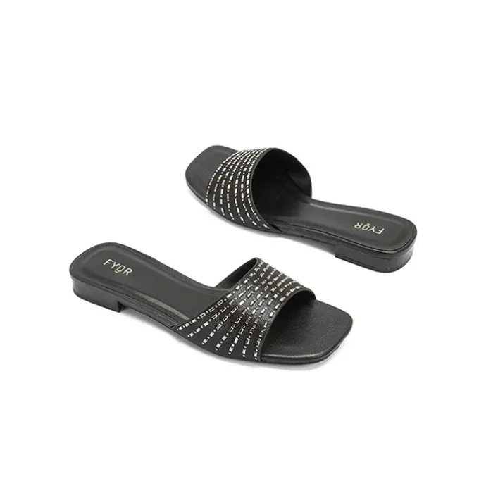 Square Diamante Slip-On Sandal HL 171