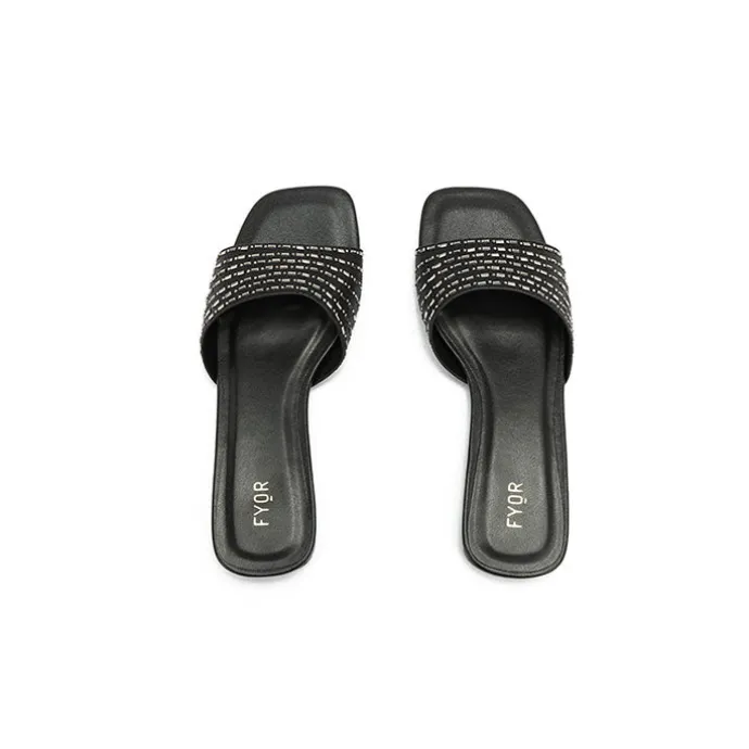 Square Diamante Slip-On Sandal HL 171