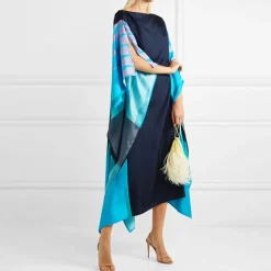Women’s Black And Blue Color Printed Kaftan KAF0028