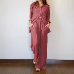 Zurich Crush Shirt With Front Pocket & Trousers J7045